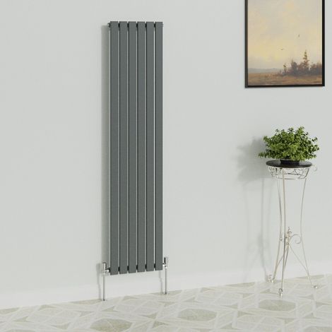 WarmeHaus Vertical 1800x408mm Flat Radiator Anthracite Single (1/5)