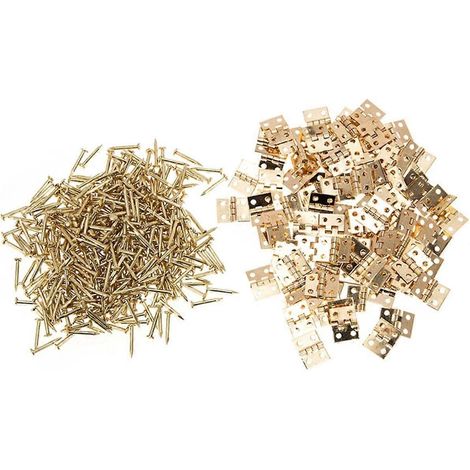 Kisangel Lot de 50 mini charnières en cuivre pour boîtes à bijoux, petites charnières décoratives (1/5)