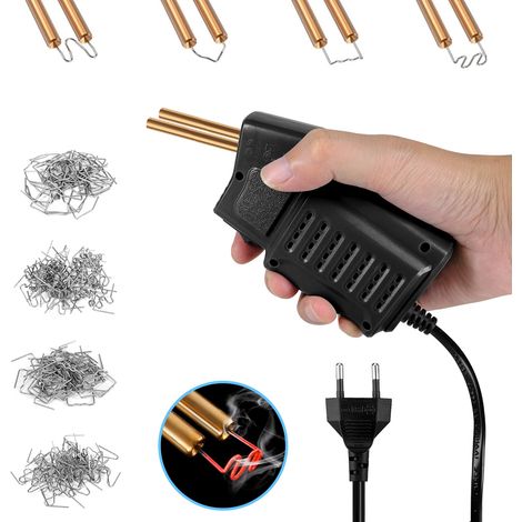 220W Machine à souder le plastique multifonctionnelle, Soudeuse Plastique avec 400Pcs 4-Types Agrafeuse Chaud, lumière LED, Soudage Plastique pour Réparer Pare-Chocs Auto