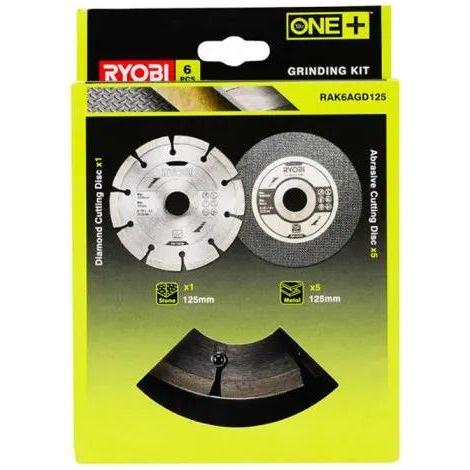 Ryobi RAK6AGD125 Kit discos para amoladora 125 mm (1/3)