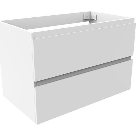 Acazanble Wall Hung Bathroom Vanity Unit Base Cabinet Cupboard Cloakroom Storage Furniture, Soft Close Drawers, Matt White, 79x44.5x52cm