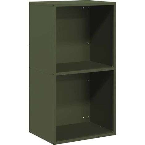 Maison Exclusive - Leñero verde oliva 40x30x75 cm Acero laminado