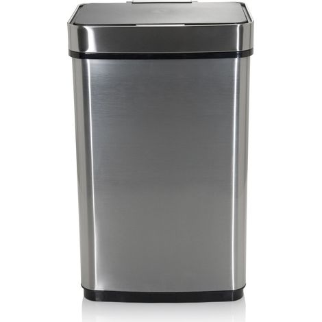 Poubelle CLEAN IV avec capteur infrarouge 60L Acier argent hjh OFFICE