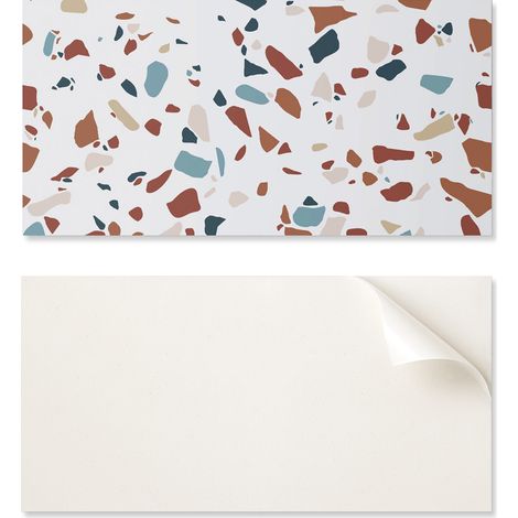 Panel de vinilo listo para instalar con estampado decorativo de 100x50 cm con dise帽o de mosaico abstracto.