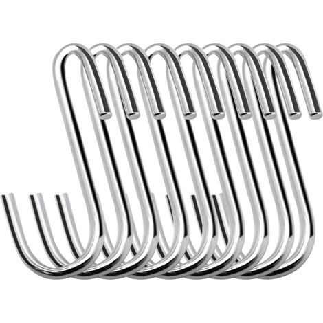 ZOLGINAH 16er-Pack robuste S-förmige Hängehaken, 7,6 cm, für Küche, Bad, Schlafzimmer und Büro (16er-Pack, Größe M, Silber) (1/5)