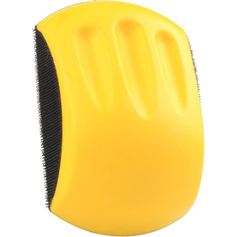 MINKUROW 2 Pezzi Blocchetto Abrasivo Giallo Blocchetto Abrasivo Manuale, 5 Pollici (123 Mm) Ganci A Mano A Forma Di Mouse E Platorelli Ad Anello Per Carpenteria Carrozzeria Levigatura E Lucidatura Di (1/5)