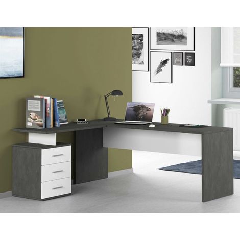 Scrivania angolare design moderno grigio report - New Selina (1/4)