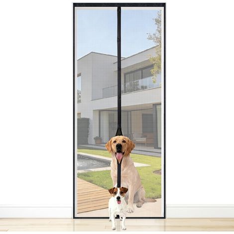 moustiquaire pour porte de balcon, fibre de verre ignifugée, très robuste et résistante aux griffures, fermeture magnétique, bande auto-agrippante 3.8 cm, non recoupable, 100x230 cm (1/5)