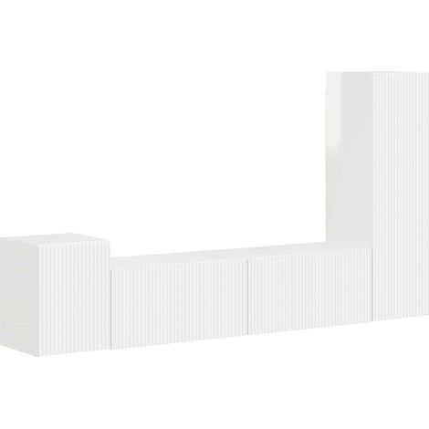 Maison Exclusive - TV-Schrankset Wandmontiert 4 pcs Hochglanz Wei