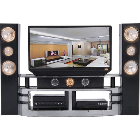 Meuble de télévision miniature pour maison de poupée, accessoires décoratifs (1/5)