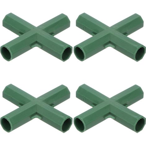 12 Vierwegeverbinder für 16-mm-Gewächshäuser, Beschläge für Rankgitter und Gartenmarkisen, Montageteile für Konstruktionen