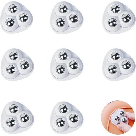 Mini roulettes pour meubles - 8 pièces, pivotantes à 360°, silencieuses avec billes en acier (1/5)