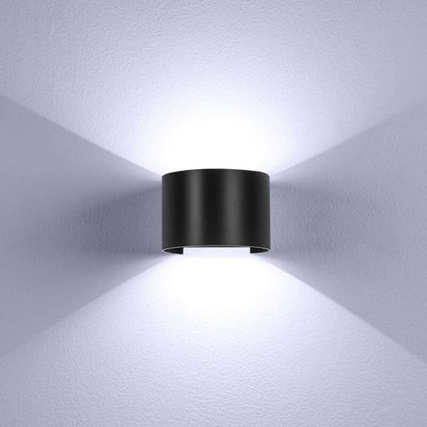 12W Applique Murale Led Interieur Lampe de Mur Blanc Froid Moderne Decoration Noir pour Chambre Bureau Salon Salle de bain Couloir (1/4)