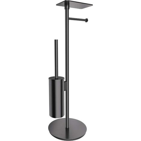 OMNIRES Modern Project - Toilettenpapier- und Toilettenbürstenhalter mit Ablage, Anthrazit gebürstet MP60820AT (1/3)