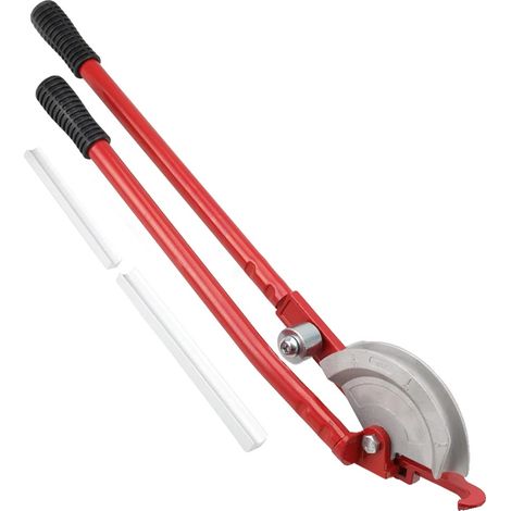 Máquina dobladora de tubos, fabricada en barra de acero, 750 mm de longitud, compatible con tubos de 15 mm y 22 mm, funcionamiento manual, 2 rodillos metálicos. (1/5)