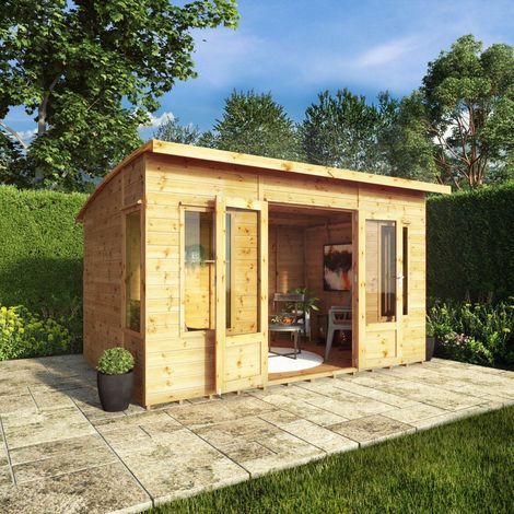 12 x 8 Feet Premium Helios Summerhouse - Timber - L295 x W364 x H215.6 cm - Brown (1/5)