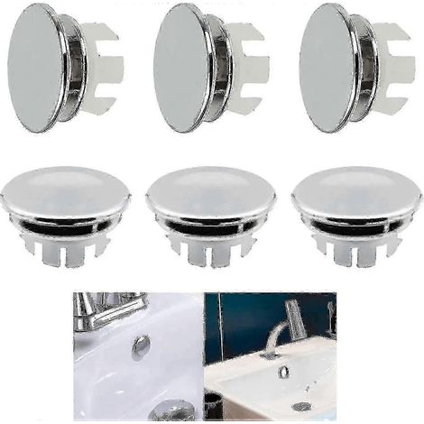 Couvercle de trop-plein de rechange pour évier de cuisine ou de salle de bain, anneau de trop-plein à trou rond (1/5)
