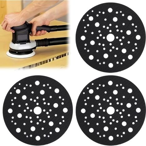 3 Pièces Patins de Protection Auto agrippants 70 Trous Ø 150 mm pour Ponceuse, Plateau de Polissage, 8295612111 (1/5)