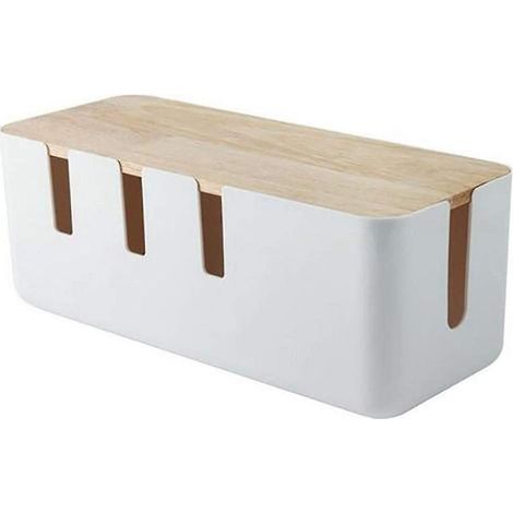Caja de gestión de cables Sunrain, organizador de cables, caja de almacenamiento de cables, toma de TV de escritorio para ordenador (1/5)