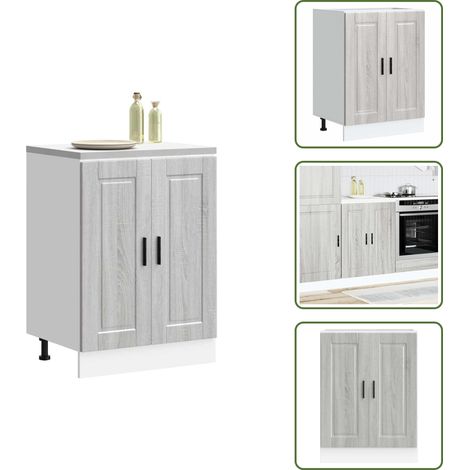 Armadio da cucina - vidaXL Base da Cucina Porto Grigio Sonoma in Legno Multistrato - Armadio in legno