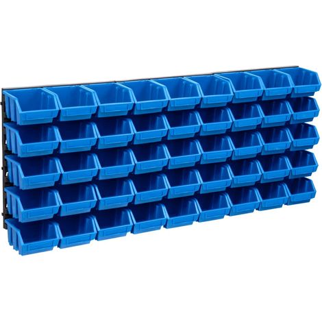 Kit de bacs de stockage et panneaux muraux 48 pièces bleu et noir (1/5)