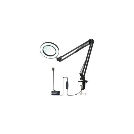 Lampe de table flexible grande avec pince, équipée d'une loupe 8X et d'un bras orientable, LED dimmable, 3 modes de couleur et 10 niveaux de luminosité, idéale pour la lecture et le travail,n (1/5)