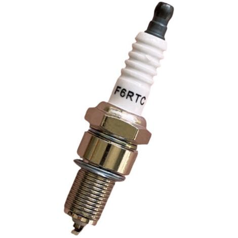 Bougie d'allumage à résistance universelle F6RTC, stable et durable, adaptée aux tondeuses à gazon, aux générateurs et aux fourgonnettes, assurant un démarrage en douceur. (1/3)