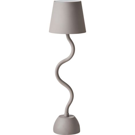 Lámpara de mesa moderna de hierro aluminio con interruptor táctil cable USB de carga inalámbrica para interior y exterior beige Vouga
