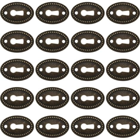 ULTECHNOVO Lot de 20 cache-serrure ovales en alliage zinc noir (1/5)