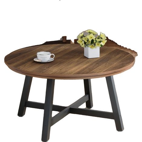 Mesa de centro, diseño industrial, construcción duradera, marrón. (1/2)