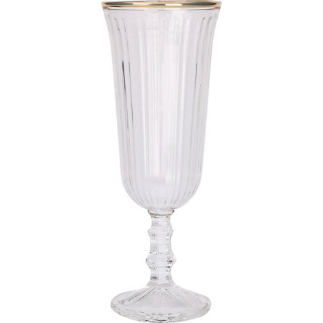 Gestreifter Champagnerglas mit goldenem Rand, 120 ml