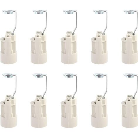 Culot pour ampoule E14 Douilles de Lampe E14 Réglables Convertisseur Douilles E14 Douille à Baïonnette Support 10 PCS (Blanche) (1/5)