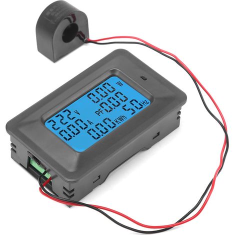 6-in-1-Digital-LCD-Messgerät, Spannung 110–250 V, Strom 100 A, Leistungsüberwachungspanel mit Gegeninduktivität