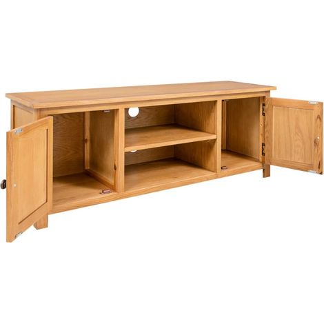 Meuble TV Banc TV Armoire TV 110x35x44 cm Bois de chêne massif (1/5)