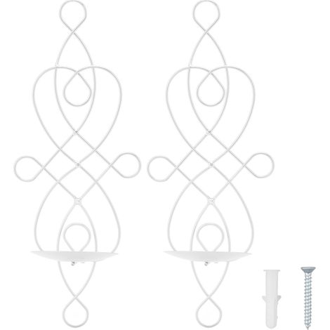Applique murale en fer, lot de 2, pliable, blanche, pour chambre ou salle à manger (1/5)