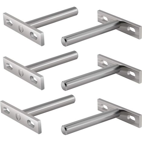 6 Pièces Supports en Métal pour Étagère Flottante,3 Pouces Fixations Cachées Plateau Flottant pour Mural (1/5)