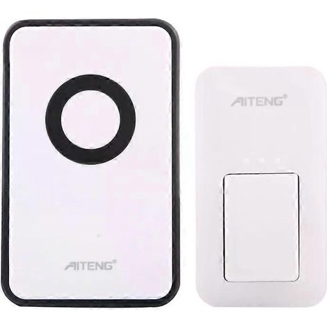 Sonnette sans fil étanche, sans piles, portée de 130 m, prise américaine - AITENG V018G (1/5)