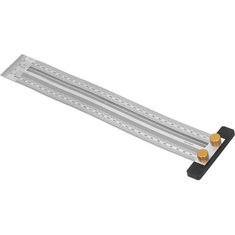 T-Markierungslineal aus Edelstahl, Präzisionsmesswerkzeug für die Holzbearbeitung, 0-300 mm Anreißlineal, Graduierte Gravur. (1/5)