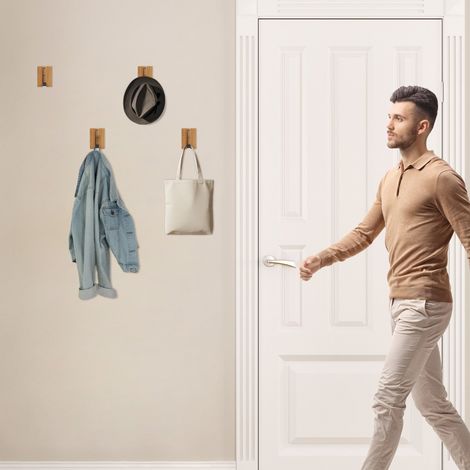 Klappbares wandhaken set bambus platzsparendes design