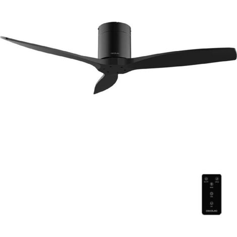 Cecotec Ventilador de Techo con Mando a Distancia de 52" EnergySilence Aero 5400 Classic Black&Black. Motor DC 40W, 3 Aspas