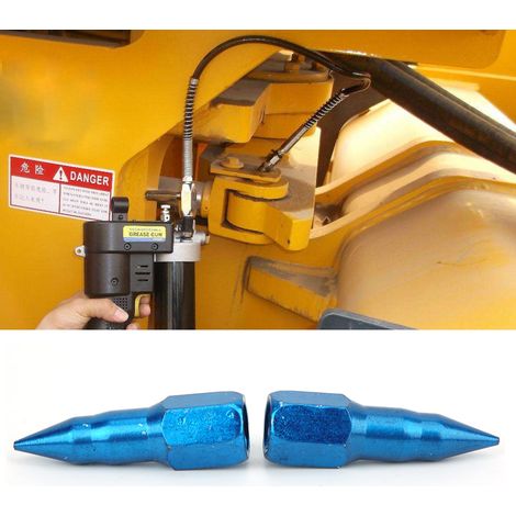 2 Fettpressendüsen, Stahlnadelspender, Fettpressenzubehör (blau) (1/5)