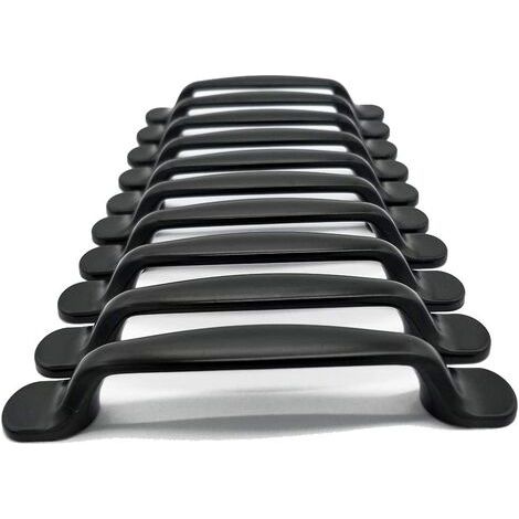 20 Griffe für Küchenschranktüren, Schränke, Schubladen, Schlafzimmermöbel, Zuggriffe, Lochabstand 96 mm, Aluminium, inklusive Schrauben