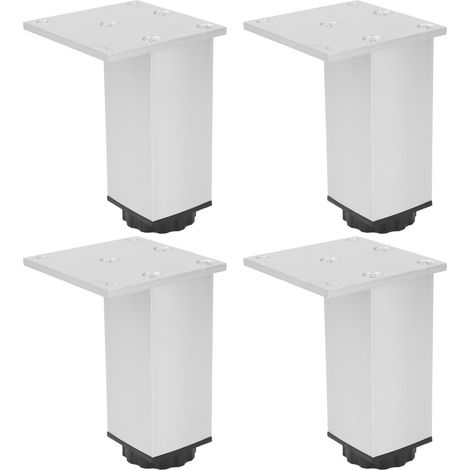 Ensemble de 4 pieds de meubles carrés réglables en alliage d'aluminium pour armoires, tables et canapés (pieds de meubles carrés de 100 mm, couleur oxyde) (1/5)