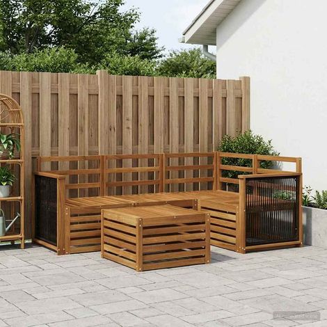 vidaXL Outdoor Sofa Set 5 pcs Natural Polyester (1/5)