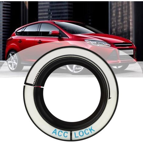 Anneau lumineux pour contacteur de clé, garniture ronde cache serrure pour Ford Focus 2005-2018, noir, 1 pièce (1/5)