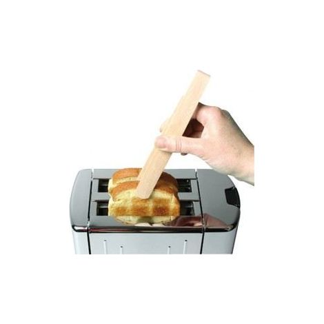 Pince à toast et cornichon en hêtre - 18x2 cm