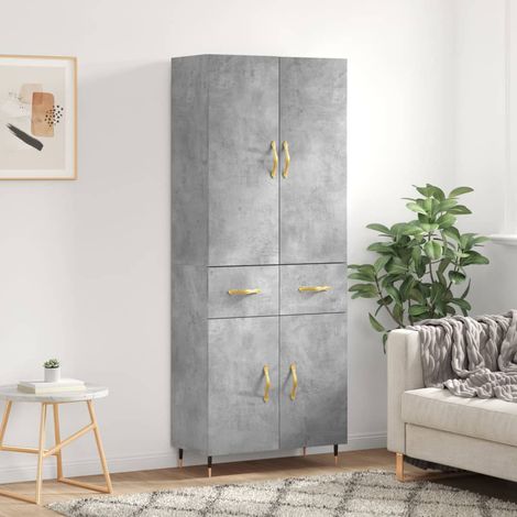 Highboard Concrete Grey 69.5x34x180 cm Engineered Wood vidaXL (1/5)