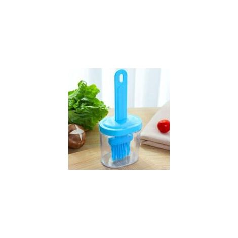 Set di spazzole per bottiglia d'olio - Include una bottiglia d'olio e una spazzola - per cucinare, cuocere al forno e grigliare - Blu - Crezuo