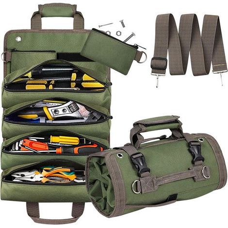 Sac à outils robuste, imperméable et portable - sac à outils pour homme - avec deux compartiments zippés amovibles (1/5)