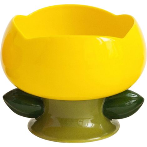 Gamelle pour chat en céramique à motif floral, gamelle haute pour nourriture, bol à riz et bol à eau anti-basculement (1/5)